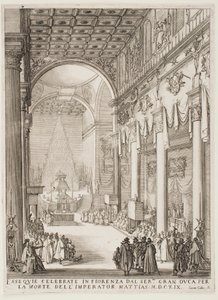 Der Katafalk des Kaisers Matthias von Jacques Callot