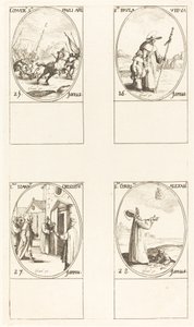 Die Bekehrung des Saulus; St. Paulus; St. Johannes Chrysostomus; St. Kyrill von Alexandria von Jacques Callot