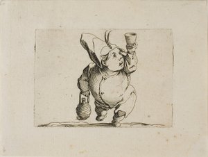 Der Trinker von vorne gesehen, aus Varie Figure Gobbi von Jacques Callot