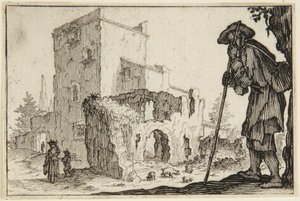 Der Hirte und die Ruinen von Jacques Callot