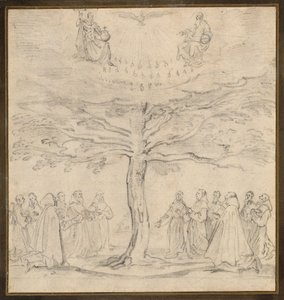 Die Heilige Dreifaltigkeit im Baum des Lebens, verehrt von Franziskanern von Jacques Callot