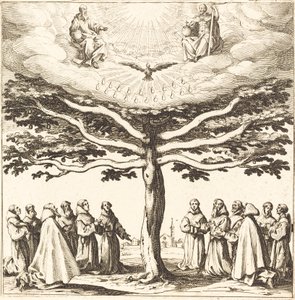 Die Heilige Dreifaltigkeit im Baum des Lebens, verehrt von Franziskanern