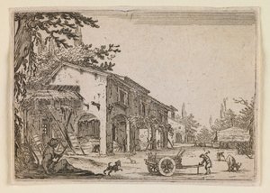 Das Gehöft, aus „Die Capricci“ (Nancy-Ausgabe) von Jacques Callot
