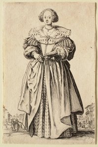 Die Dame mit dem Fächer von Jacques Callot