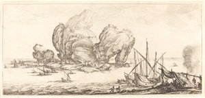 Der große Felsen, wahrscheinlich um 1630 von Jacques Callot
