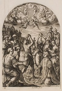 Das Martyrium des heiligen Stephanus, aus der Serie „Bilder von Rom“ von Jacques Callot