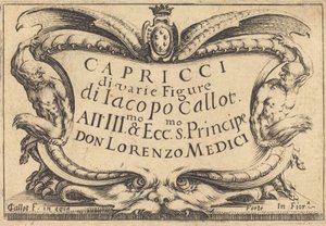 Titelseite für Die Capricci, ca. 1617 von Jacques Callot