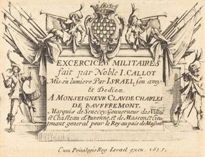 Titelseite für "Die Militärübungen" von Jacques Callot
