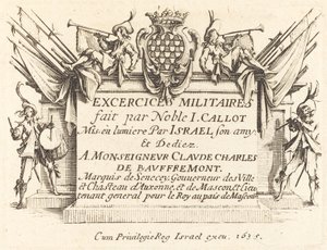Titelseite für "Die Militärübungen" von Jacques Callot