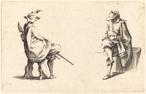 Zwei sitzende Figuren von Jacques Callot