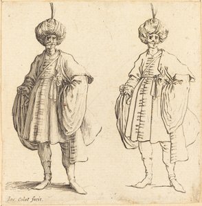 Zwei Türken in Turbanen mit Feder von Jacques Callot
