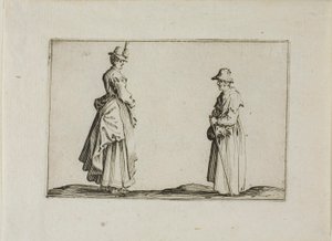 Zwei Frauen im Profil, aus Die Caprices von Jacques Callot