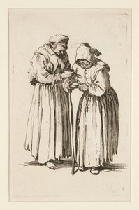 Zwei Bettlerinnen, aus Die Bettler von Jacques Callot