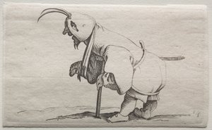 Verschiedene bucklige Figuren von Iacopo Callot (Krüppel mit Kapuze) von Jacques Callot