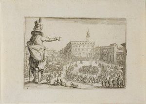 Ansicht der Piazza Signoria, aus Die Launen von Jacques Callot