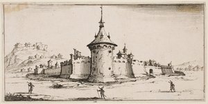 Ansicht eines befestigten Dorfes von Jacques Callot