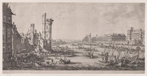 Vue du Louvre, aus "Les Deux Grandes Vues de Paris" von Jacques Callot