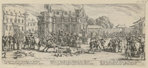 Zerstörung eines Klosters, Blatt 6 der Folge „Grauen des Krieges“ von Jacques Callot