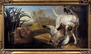 Vorstehhund mit einer Stockente im Maul (Jacques Charles Oudry)