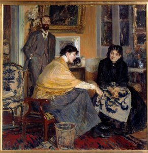 Frau Ludovic Halevy, ihr Sohn der Schriftsteller Elie Halevy und Florence Halevy