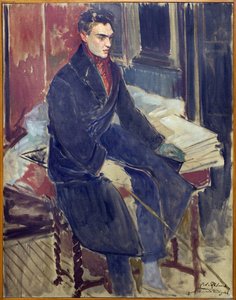 Studie für das Ganzkörperporträt von Raymond Radiguet (1903-1923). Gemälde von Jacques Emile Blanche (1861-1942), Öl auf Leinwand, französische Kunst des 20. Jahrhunderts. Musée des Beaux-Arts de Rouen.