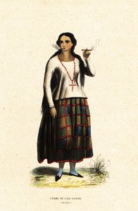 Chamorro-Frau von der Insel Guam, Marianen, Mikronesien von Jacques Etienne Victor (after) Arago