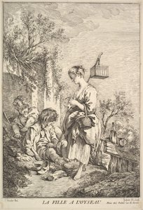 Mädchen mit einem Vogel, Mitte bis Ende des 18. Jahrhunderts