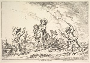 Bockspringen, Mitte bis Ende des 18. Jahrhunderts von Jacques Gabriel Huquier