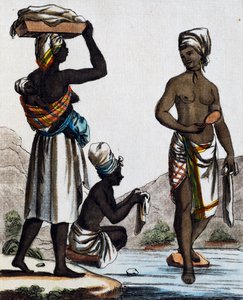 Wäscherinnen aus Santo Domingo, Farbgravur nach einer Zeichnung von Labrousse, aus Encyclopedie des Voyages, von Jacques Grasset de Saint-Sauveur