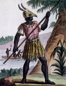 Stange für Beschneidungen durch Neger auf der Insel Gorée, Senegal, Farbstich nach einer Zeichnung von Labrousse, aus Encyclopedia of voyages, von Jacques Grasset de Saint-Sauveur von Jacques Grasset de Saint Sauveur