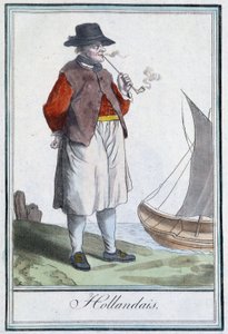 Niederländer rauchen die Pfeife Frontispiz von Afrika - in „Enzyklopädie der Reisen“ von Grasset St Sauveur, ed. 1796