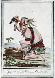 Mann aus Neukaledonien - in „Enzyklopädie der Reisen“ von Grasset St Sauveur, ed. 1796 von Jacques Grasset de Saint Sauveur