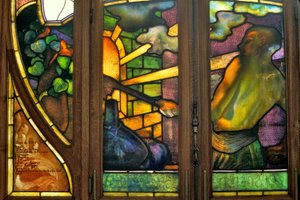 Nancy (Département 54), Jugendstil, Handelskammer und Börse, Buntglasfenster von Jacques Gruber (1870-1936) von Jacques Gruber
