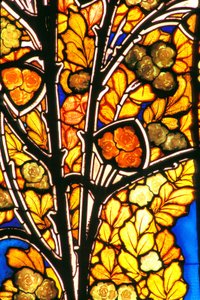 Nancy (Abteilung 54), Jugendstil, Hotel Bergeret, Glasfenster von Jacques Gruber (1870-1936) „roses & seagulls“ von Jacques Gruber