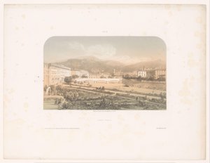 Blick auf den Jardin public und die Pont-Neuf in Nizza