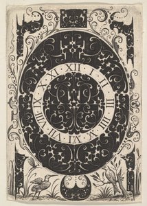 Ovales Uhrengehäuse mit Vögeln und kleineren Motiven, ca. 1614-19 von Jacques Hurtu