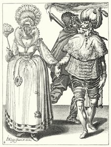 Maskerade (Gravur) von Jacques II de Gheyn