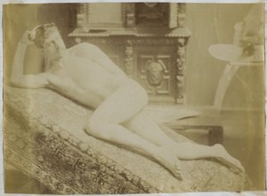 Studie eines liegenden männlichen Aktmodells im Atelier von Jacques de Lalaing von Jacques Lalaing (attributed to)
