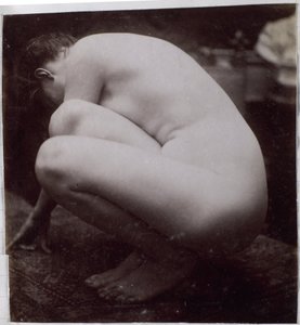 Studie eines weiblichen Aktmodells, seitlich gesehen, im Atelier von Jacques de Lalaing, Vorstudie für ein Element für einen Brunnen im Musée des Beaux-Arts, Tournai und für einen kreisförmigen Brunnen