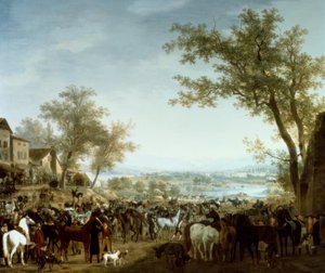 Pferdemarkt in Gaillard von Jacques Laurent Agasse