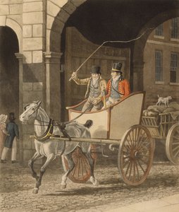 Coaching, oder Der Postbote, graviert von Matthew Dubourg von Jacques Laurent after Agasse