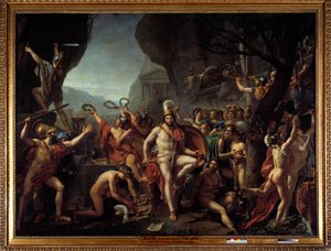 Leonidas bei den Thermopylen - Episode der Schlacht bei den Thermopylen im Jahr 480 v. Chr., in der die Griechen gegen die Perser von Xerxes I. kämpften