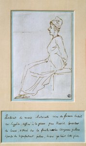 Marie Antoinette auf dem Weg zur Hinrichtung (1755 - 1793). Zeichnung von Jacques Louis David
