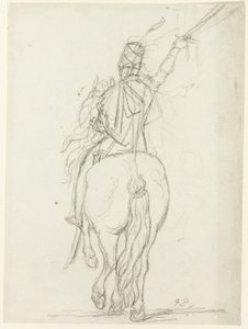 Berittener Offizier von hinten von Jacques Louis David