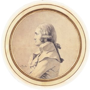 Porträt von Joseph-Nicolas Barbeau Dubarran, Halbfigur, die Arme verschränkt von Jacques Louis David