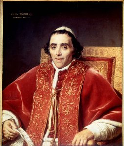 Porträt von Pius VII. (1742 - 1823) von David. 1805. Museum von Versailles