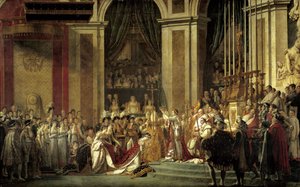Krönung von Kaiser Napoleon I. und Kaiserin Josephine in Notre-Dame am 2. Dezember von Jacques Louis David