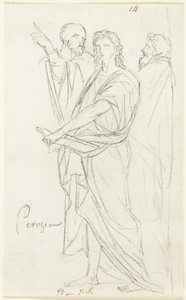 Skizze von drei klassischen Figuren von Jacques Louis David