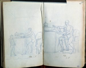 Studie für das Porträt von Ludwig XVI. und dem Delfin. Zeichnung von Jacques Louis David (1748-1825) von Jacques Louis David
