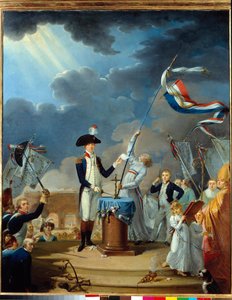 Der Eid von La Fayette (Lafayette) beim Fest der Föderation am 14. Juli von Jacques Louis David